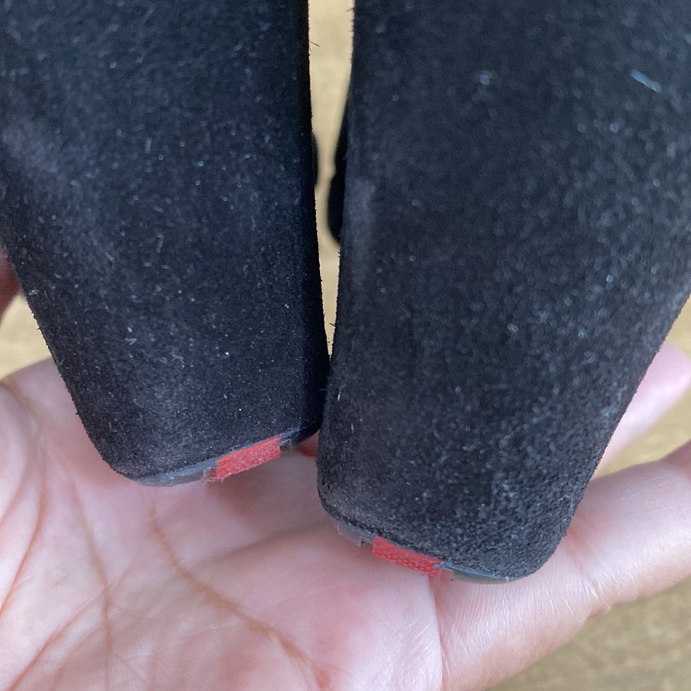 Prada Sport Black Suede Wedge Mules/Clogs - Picture 14 of 16